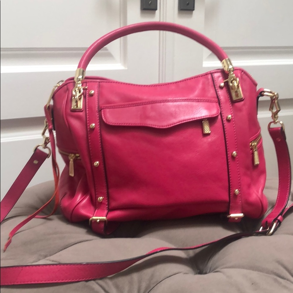 Rebecca Minkoff satchel in bright pink